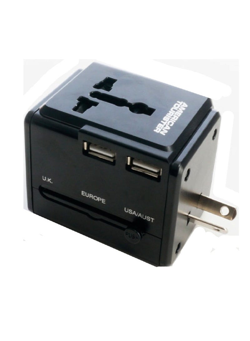 AMERICAN TOURISTER Universal Travel Adapter Black|3 USB Ports|Compact and Portable|Universal Compatibility - Image 4